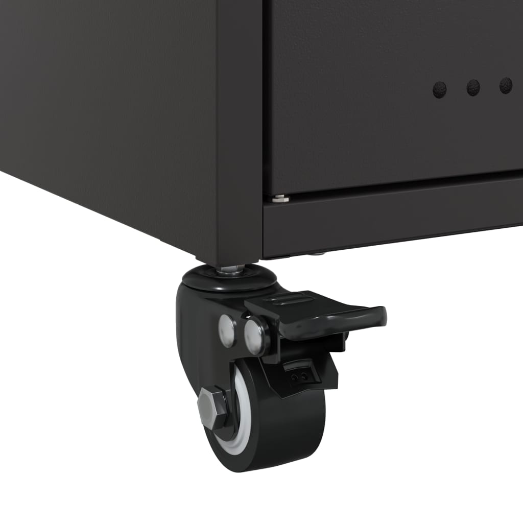 vidaXL TV Cabinet Black 68x39x43.5 cm Steel
