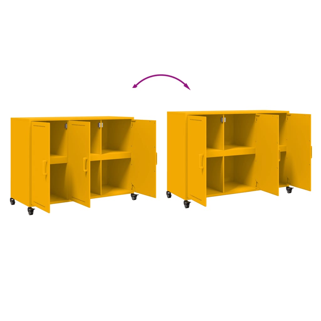 vidaXL Sideboard Mustard Yellow 100,5x39x72 cm Steel