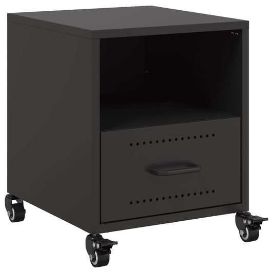 vidaXL Bedside Cabinet Black 36x39x43,5 cm Steel