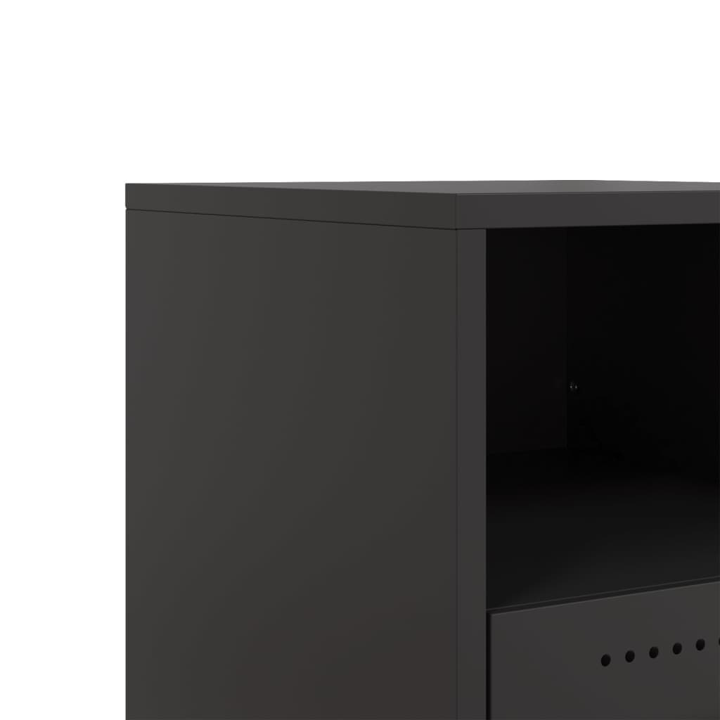 vidaXL Bedside Cabinet Black 36x39x43,5 cm Steel