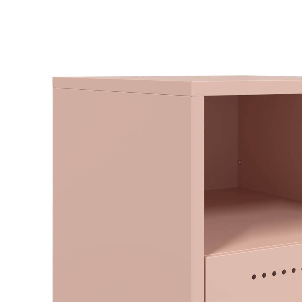 vidaXL Bedside Cabinets 2 pcs Pink 36x39x43,5 cm Steel