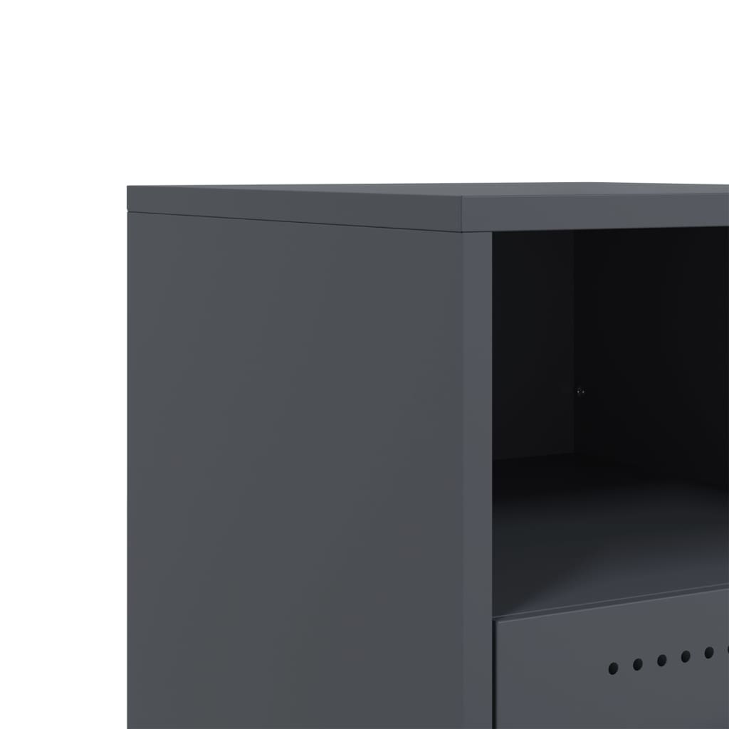 vidaXL Bedside Cabinets 2 pcs Anthracite 36x39x43,5 cm Steel