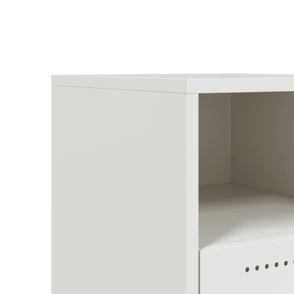 vidaXL Bedside Cabinets 2 pcs White 36x39x43,5 cm Steel