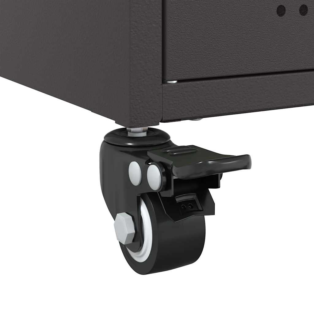 vidaXL Bedside Cabinet Black 36x39x59 cm Steel