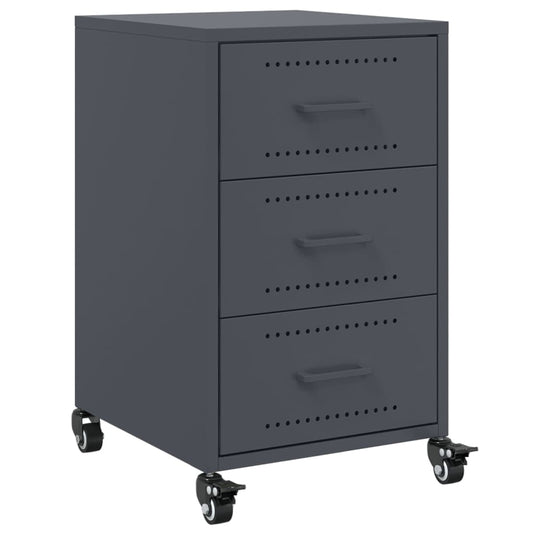 vidaXL Bedside Cabinet Anthracite 36x39x59 cm Steel