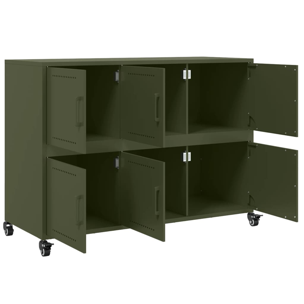 vidaXL Sideboard Olive Green 100,5x39x72 cm Steel