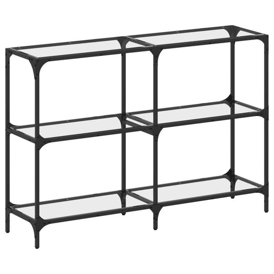 vidaXL Console Table with Transparent Glass Top 118,5x30x81 cm Steel