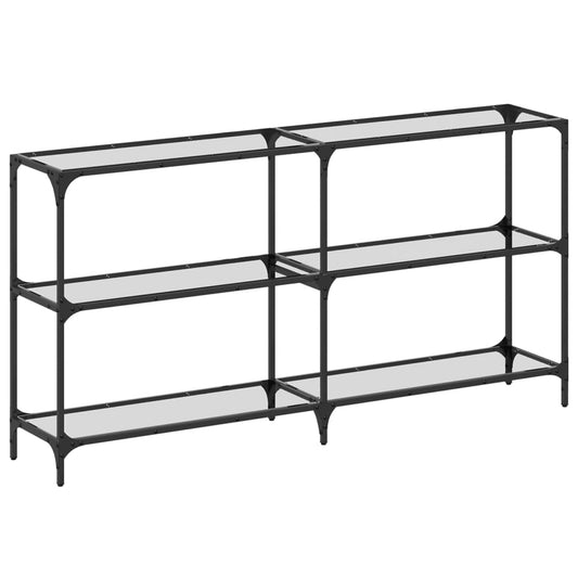 vidaXL Console Table with Transparent Glass Top 158.5x30x81 cm Steel