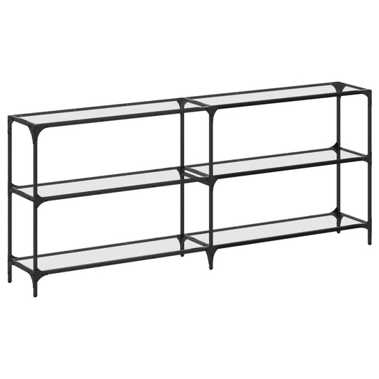 vidaXL Console Table with Transparent Glass Top 194.5x30x81 cm Steel