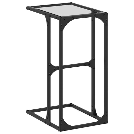 vidaXL Side Table with Transparent Glass 40x30x61,5 cm Steel