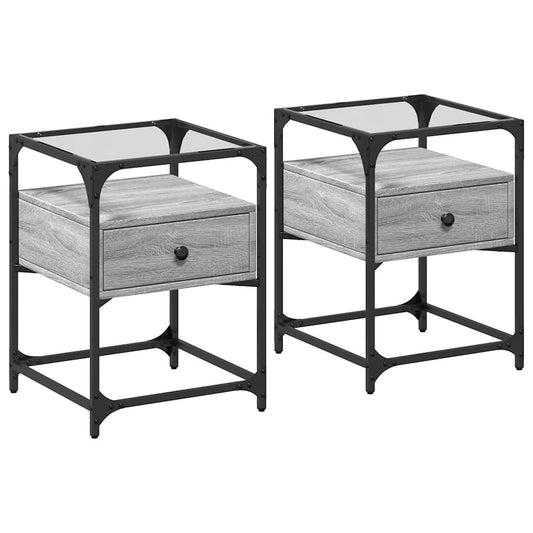 vidaXL Bedside Cabinets 2 pcs Grey Sonoma 40x40x55 cm Engineered Wood
