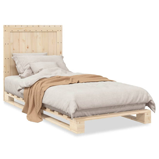 vidaXL Bed Frame | Natural Pine | Solid Pinewood | Single size | Durable