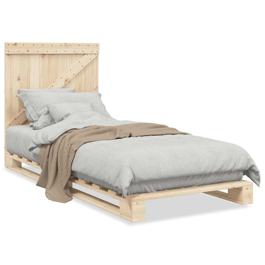 vidaXL Bed Frame | Natural Wood | Solid pinewood | Single | Durable | Bed Frame