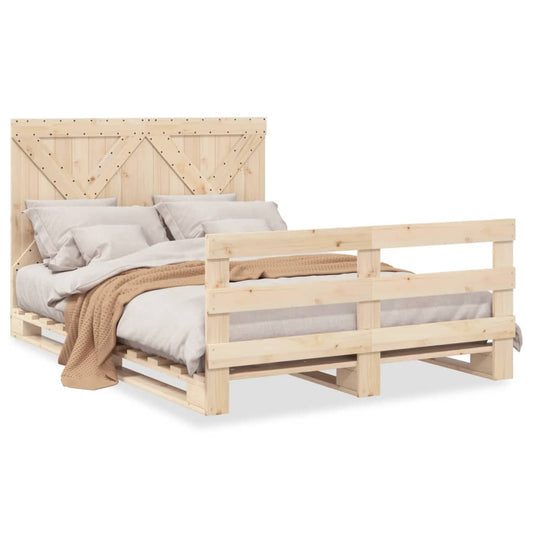 vidaXL Bed Frame without Mattress with Headboard 160x200 cm Solid Wood