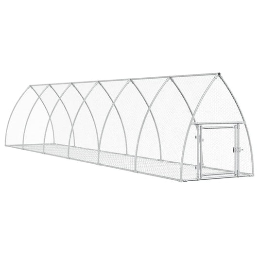 vidaXL Rabbit Hutch Silver 105x600x120 cm Galvanised Steel