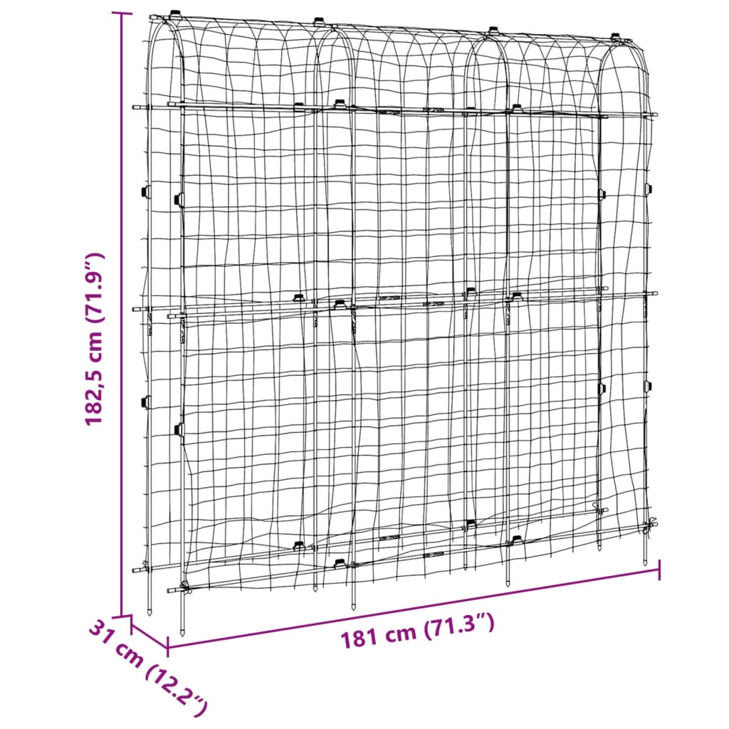 vidaXL Garden Trellises for Climbing Plants 2 pcs U-Shape Steel