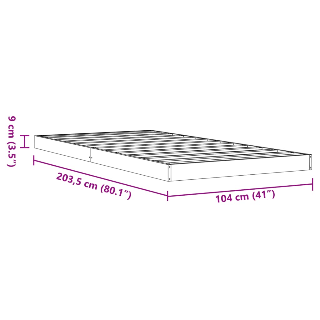 vidaXL Bed Frame | Wax brown | Solid Pine Wood | Single | Tough | Bed Frame