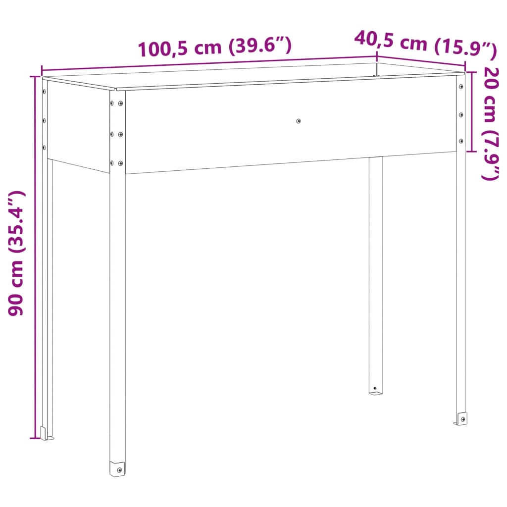 vidaXL Garden Planter 100,5x40,5x90 cm Weathering Steel