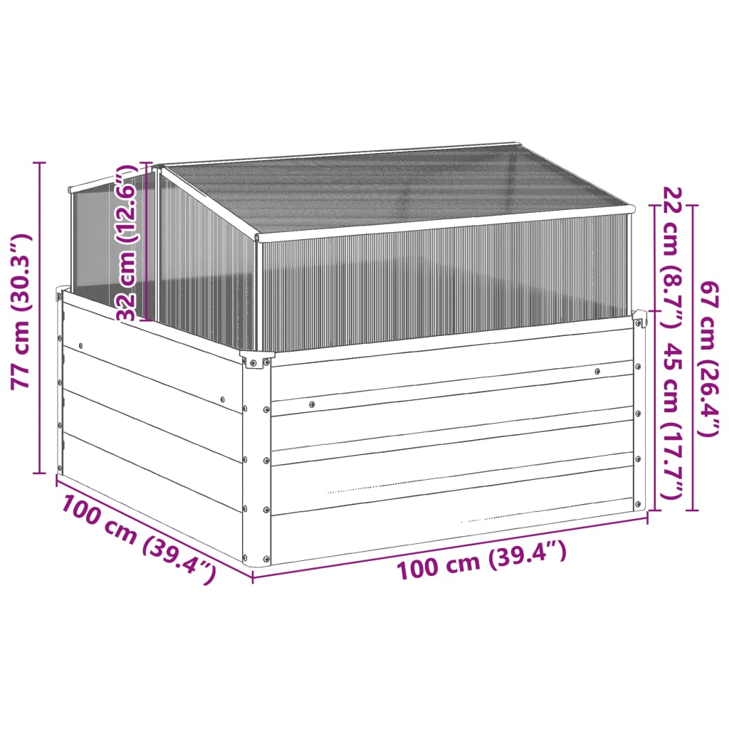 vidaXL Garden Planter with Green House Weathering Steel