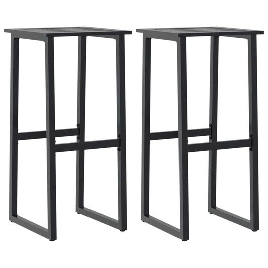 vidaXL Bar Stools 2 pcs Black 38x38x80 cm Powder-coated Steel