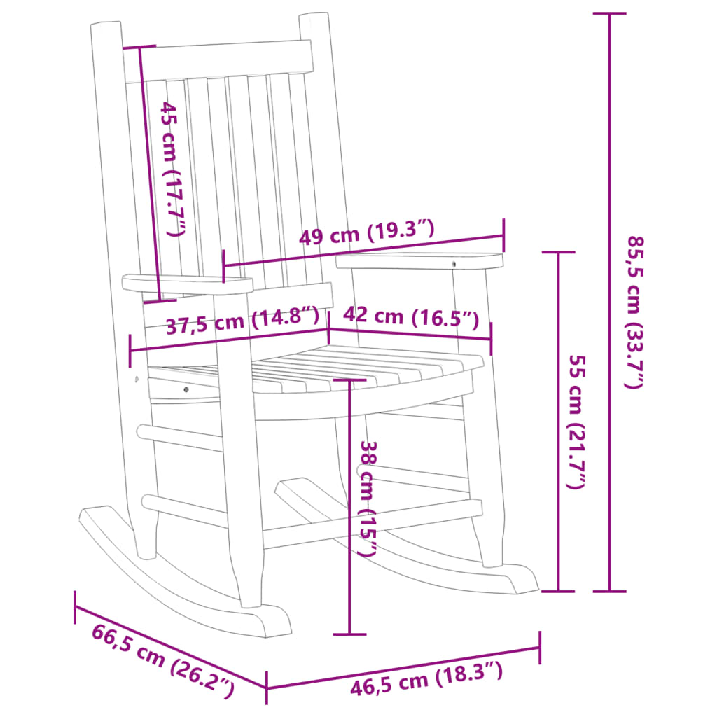 vidaXL Rocking Chairs for Children 2 pcs White Solid Wood Poplar