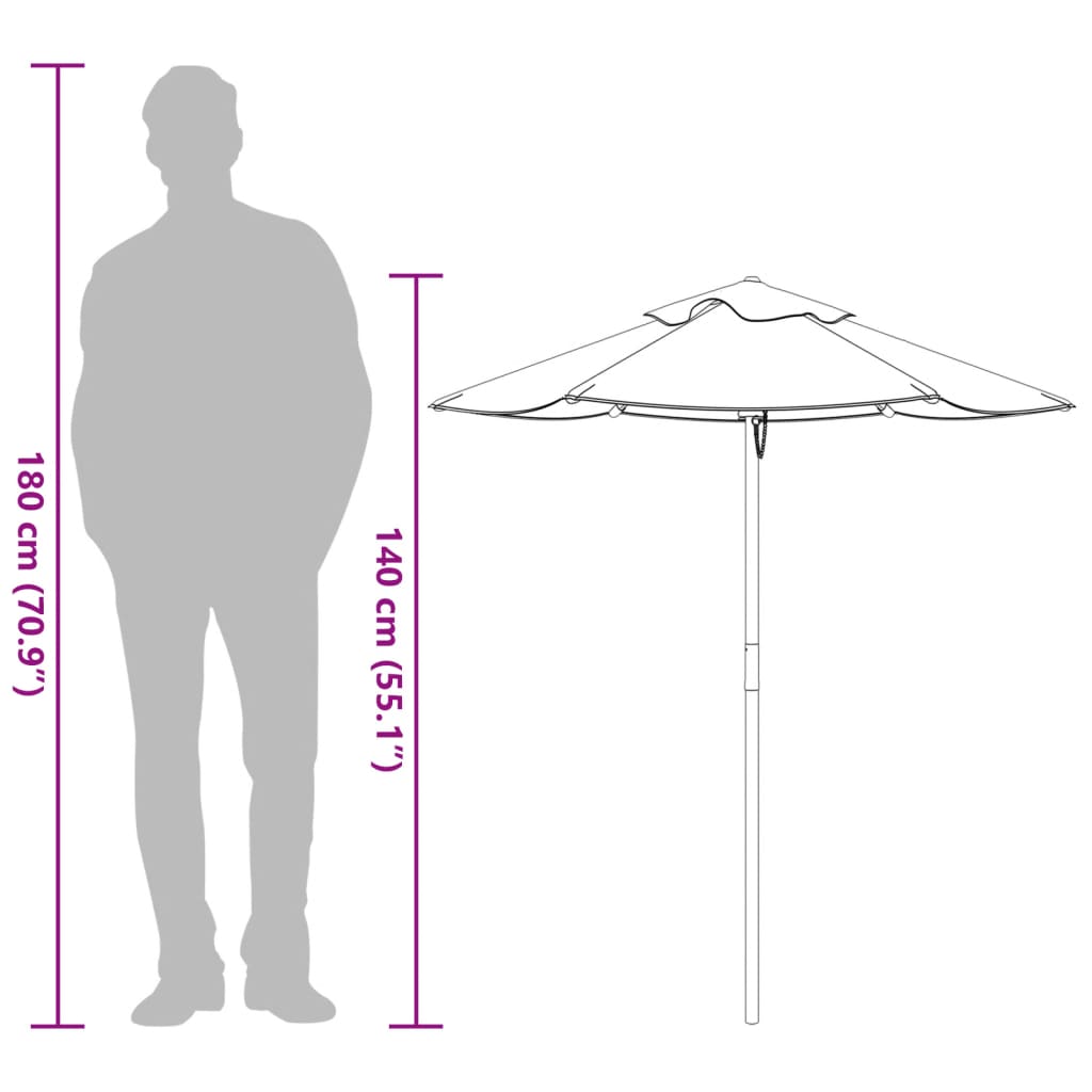 vidaXL Garden Umbrella for Kids with Wooden Pole Ø120x140 cm