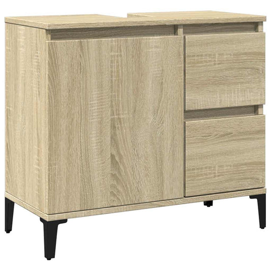 vidaXL Bathroom Cabinet | Sonoma oak | Engineered wood, metal | Medium