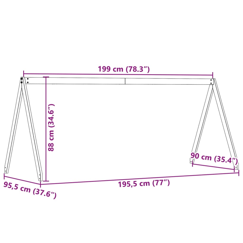vidaXL Kids' Bed Roof White 199x95.5x88 cm Solid Wood Pine