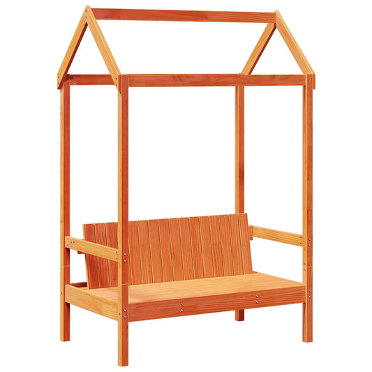 vidaXL Bench with Roof Wax Brown 117,5x70x176,5 cm Solid Wood Pine