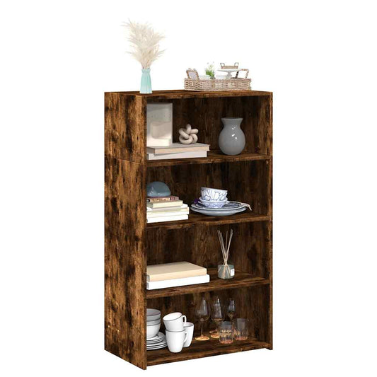 vidaXL Highboard Smoked Oak 70x41x124 cm Engineered Wood