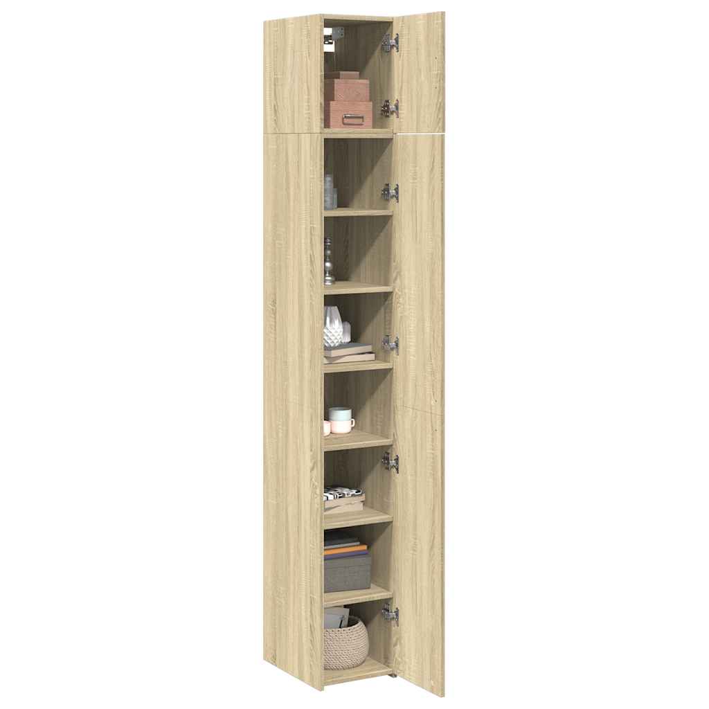vidaXL Slim Storage Cabinet Sonoma Oak 30x42,5x225 cm Engineered Wood