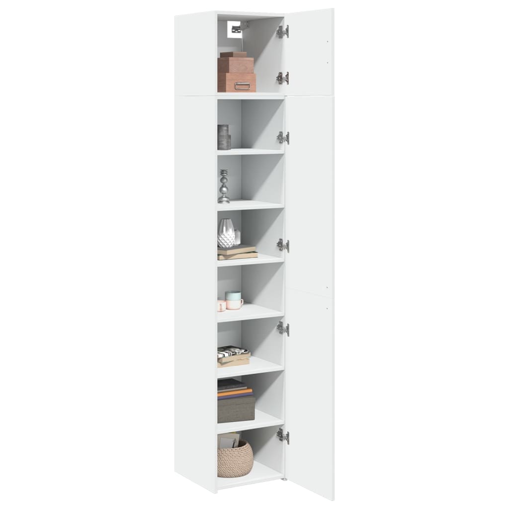 vidaXL Slim Storage Cabinet White 40x42,5x225 cm Engineered Wood