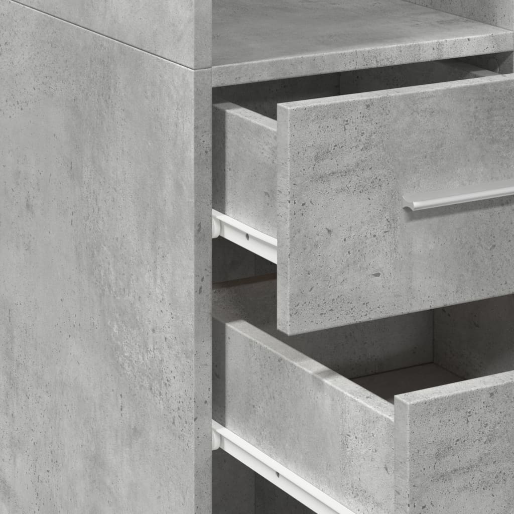 vidaXL Slim Storage Cabinet Concrete Grey 40x42.5x225 cm Engineered Wood