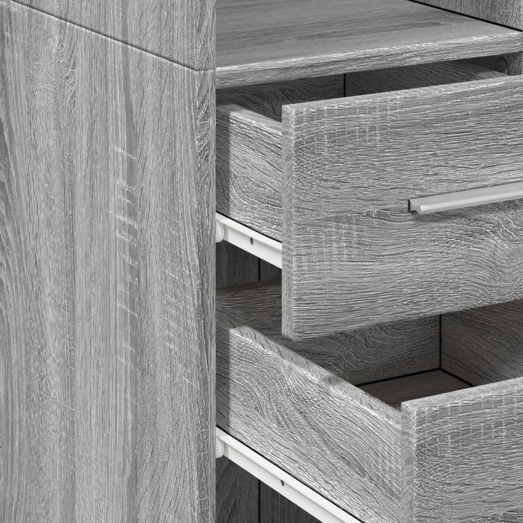 vidaXL Slim Storage Cabinet Grey Sonoma 40x42,5x225 cm Engineered Wood