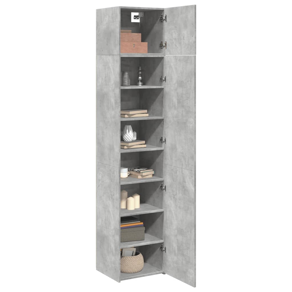 vidaXL Slim Storage Cabinet Concrete Grey 45x42.5x225 cm