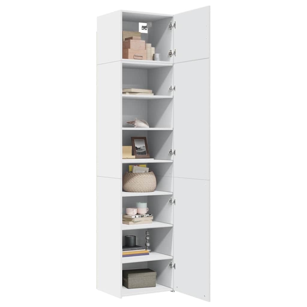 vidaXL Slim Storage Cabinet White 50x42,5x225 cm Engineered Wood