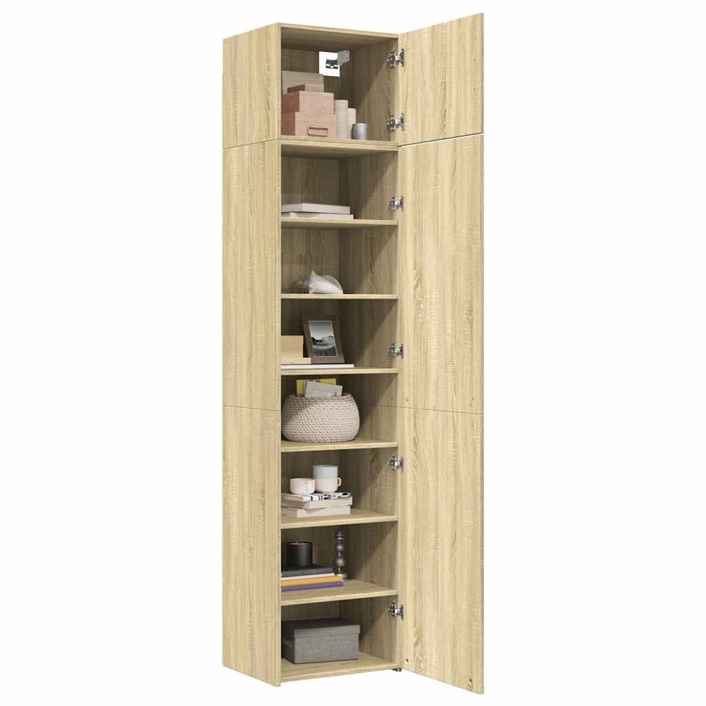 vidaXL Slim Storage Cabinet Sonoma Oak 50x42,5x225 cm Engineered Wood