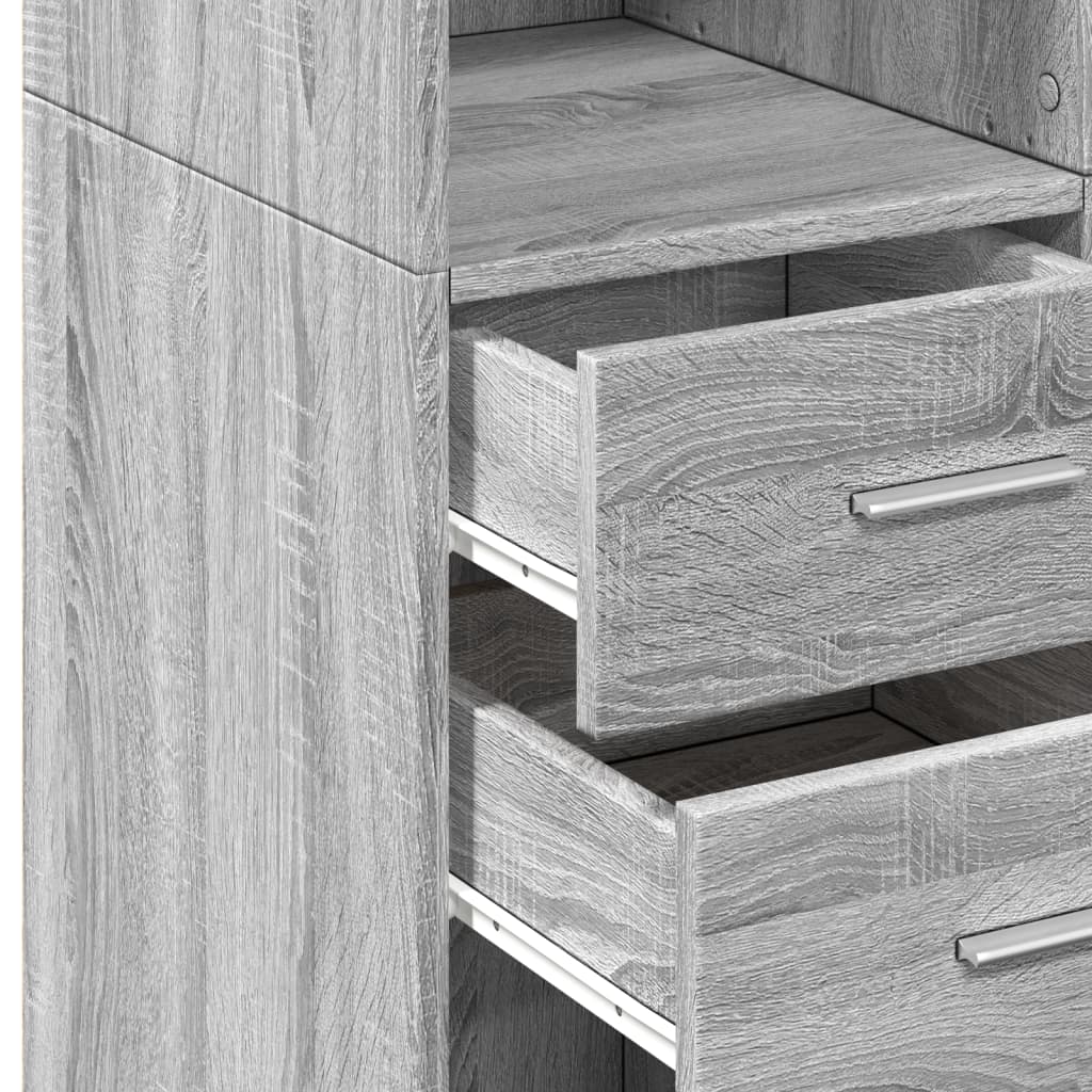 vidaXL Storage Cabinet Grey Sonoma 70x42,5x225 cm Engineered Wood