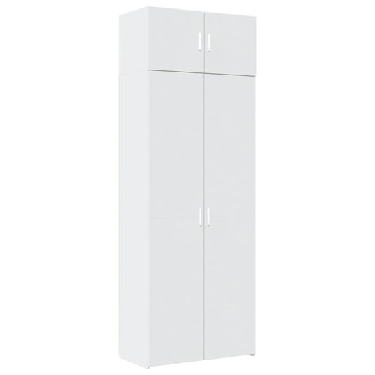 vidaXL Storage Cabinet White 80x42.5x225 cm Engineered Wood