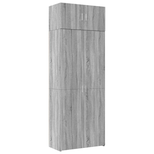 vidaXL Storage Cabinet Grey Sonoma 80x42.5x225 cm Engineered Wood