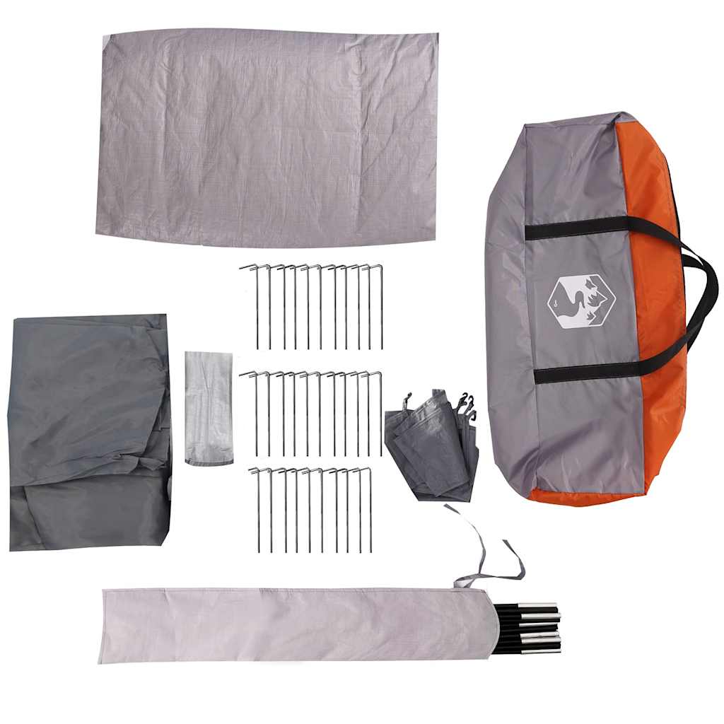 vidaXL Car Tent 4-Person Grey and Orange Waterproof