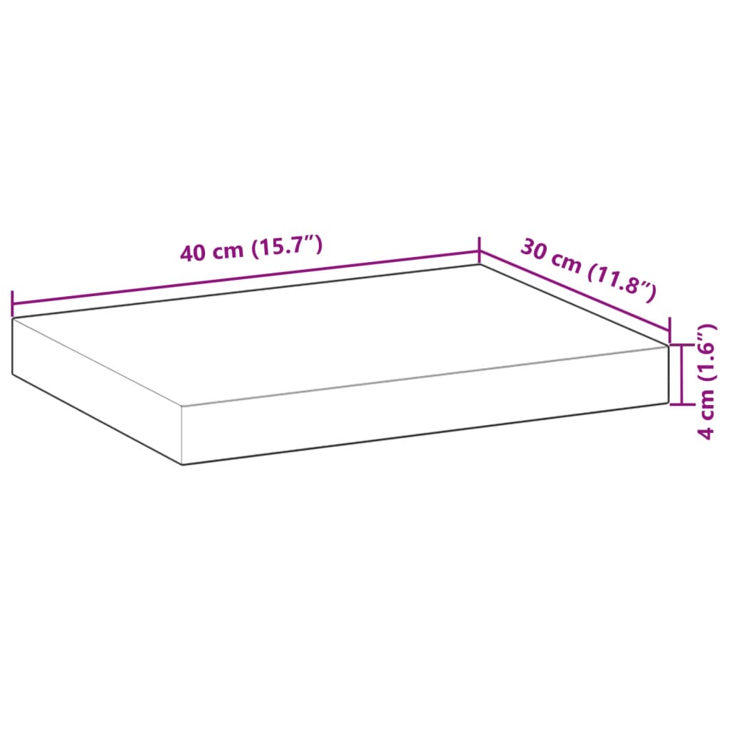 vidaXL Table Top 40x30x4 cm Rectangular Solid Wood Acacia