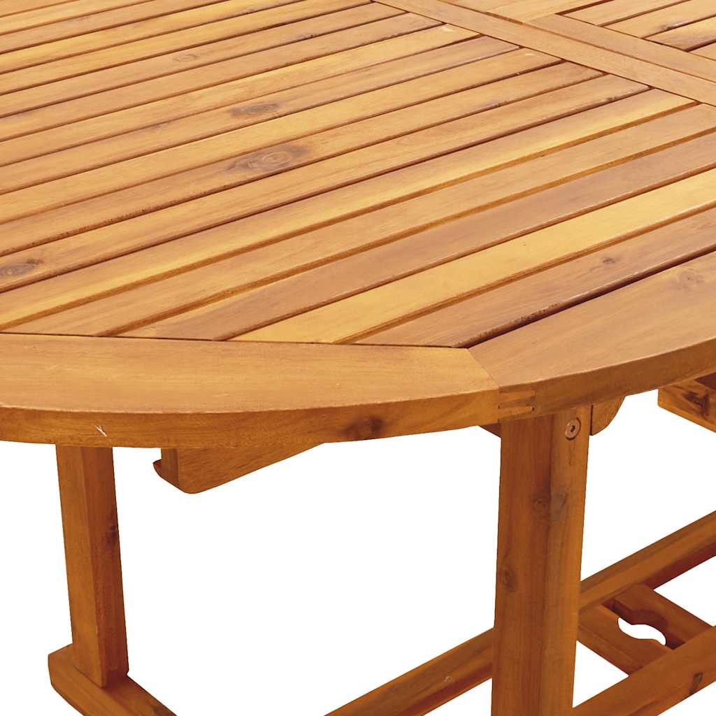 vidaXL 7 Piece Garden Dining Set Blue and White Fabric and Solid Wood