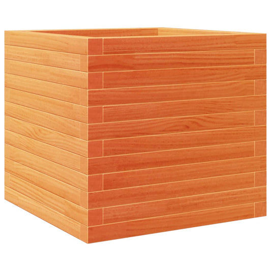 vidaXL Garden Planter Wax Brown 50x50x46 cm Solid Wood Pine