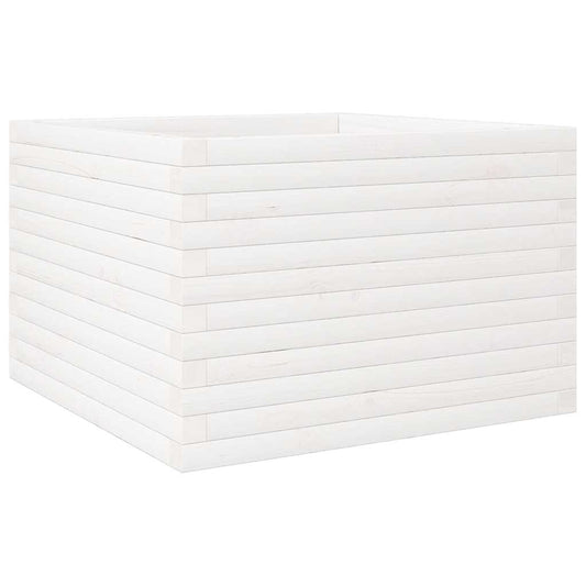 vidaXL Garden Planter White 70x70x46 cm Solid Wood Pine