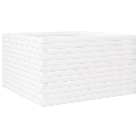 vidaXL Garden Planter White 80x80x46 cm Solid Wood Pine