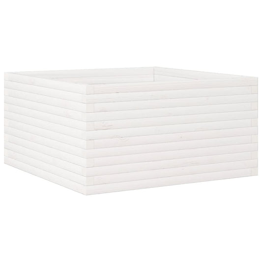 vidaXL Garden Planter White 90x90x46 cm Solid Wood Pine