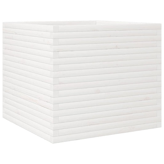 vidaXL Garden Planter White 80x80x68.5 cm Solid Wood Pine