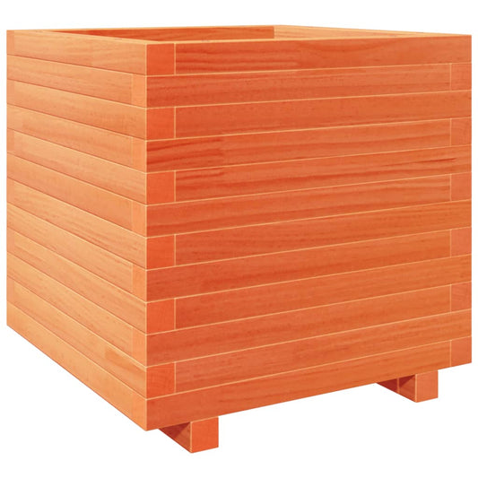 vidaXL Garden Planter Wax Brown 50x50x49,5 cm Solid Wood Pine