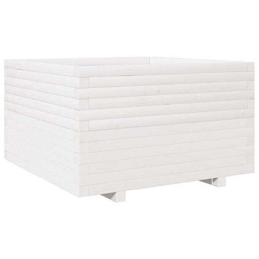 vidaXL Garden Planter White 80x80x49,5 cm Solid Wood Pine